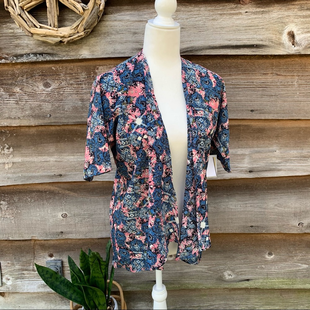 LuLaRoe Bianka Girls Kimono Kids NWT Floral Size 10 - 12